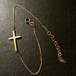 Cross Bracelet 14K Yellow Gold
